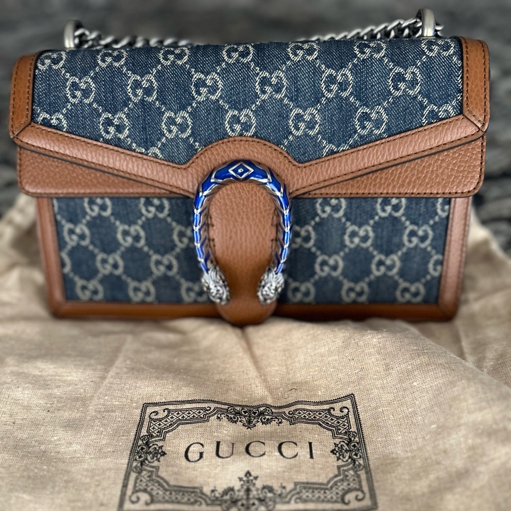 Gucci Dionysus denim canvas & leather shoulder bag